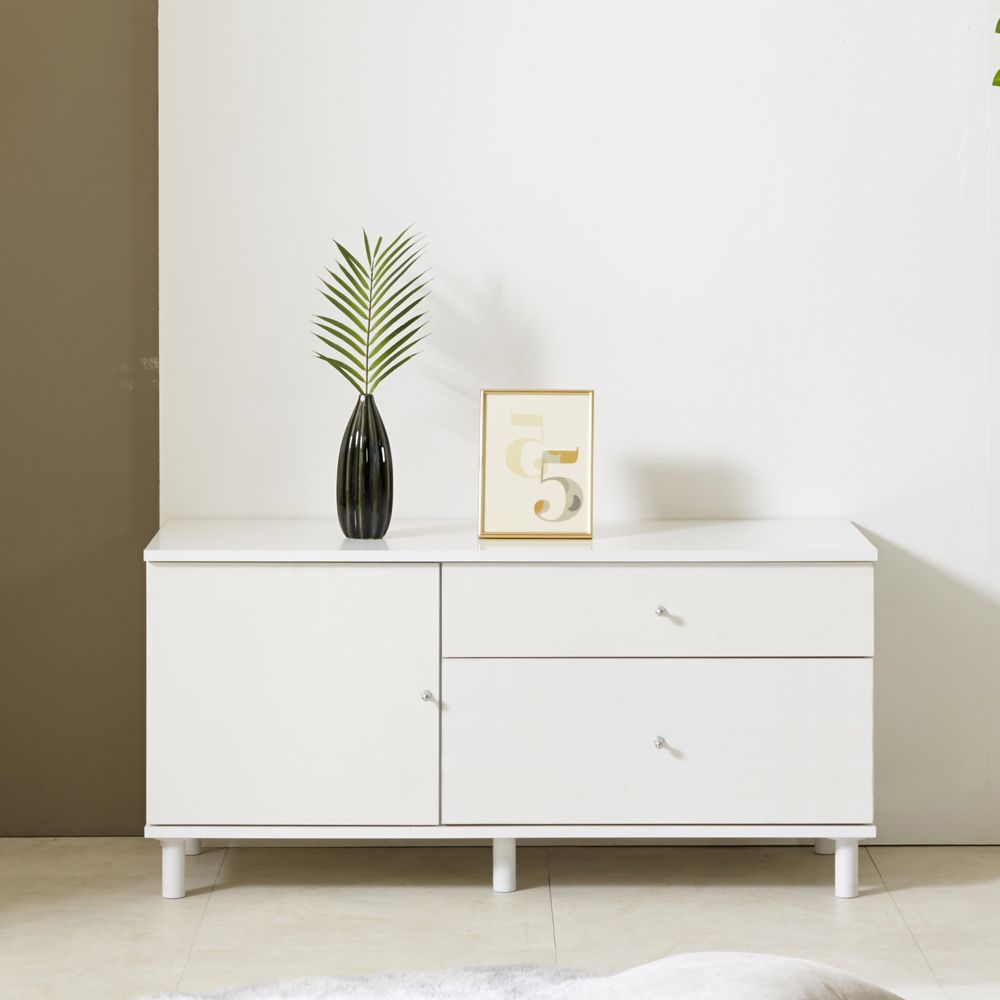 가구의서 서랍 콤비 거실장 (좌측도어형) 1000x400x485mm 1000x400x485mm, 오크