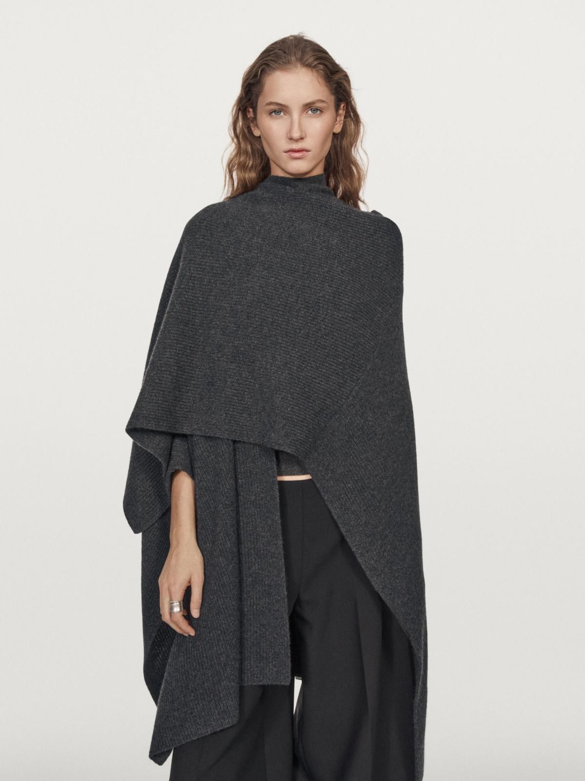 마시모두띠 프리미엄 캐시미어 니트 케이프 5624/565 ANTHRACITE GREY - 상세 이미지 3