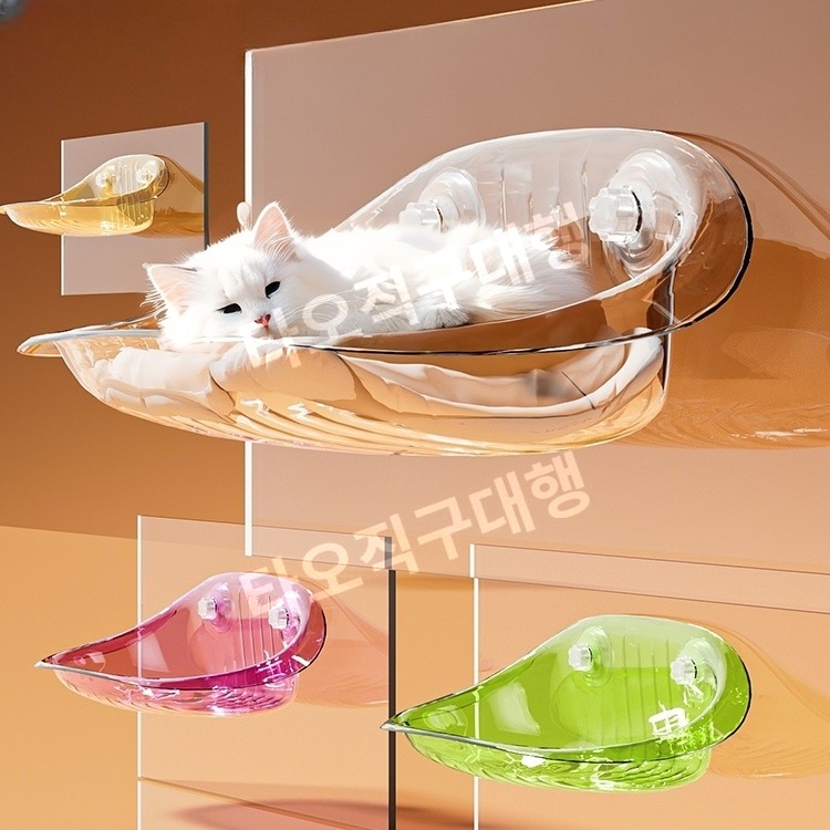 고양이창틀선반 전망대 벽타기 흡착식 해먹 창문 캣타워 캣선반 냥틀 창문해먹 캣스텝 - 상품 이미지