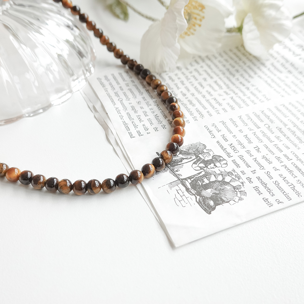 14k 6mm 호안석 목걸이 OPPN0350 - 상세 이미지 5