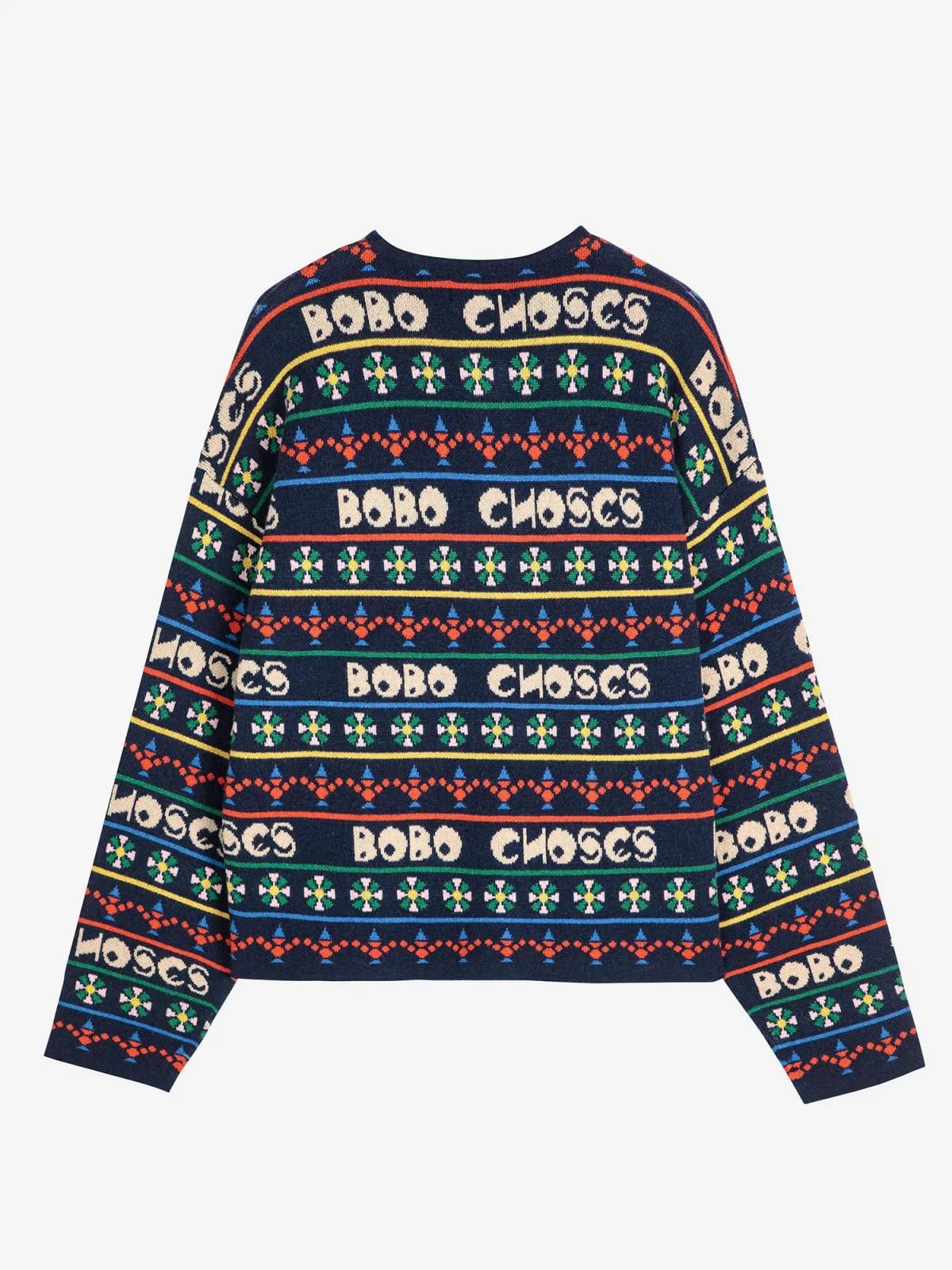 보보쇼즈 멀티컬러 프린트 루즈핏 니트 가디건 b225fd011 ONE COLOR - 상세 이미지 3