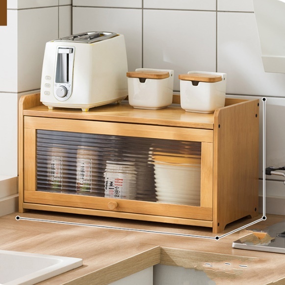 투명 주방 양념 수납장 원목 소형 싱크대 위 수납장 1단