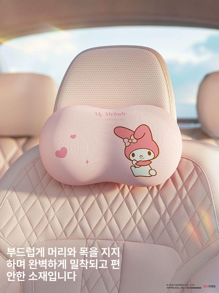 산리오 차량용 목쿠션 자동차 헤드레스트 메모리폼 요추 지지대 키티 쿠로미 등쿠션 선물 헬로키티 더블 헤드레스트 - 상세 이미지 2