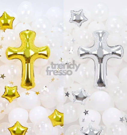 [트렌디프레소협력사]데이슬롯 십자가 은박풍선 파티용품 파티풍선 부활절