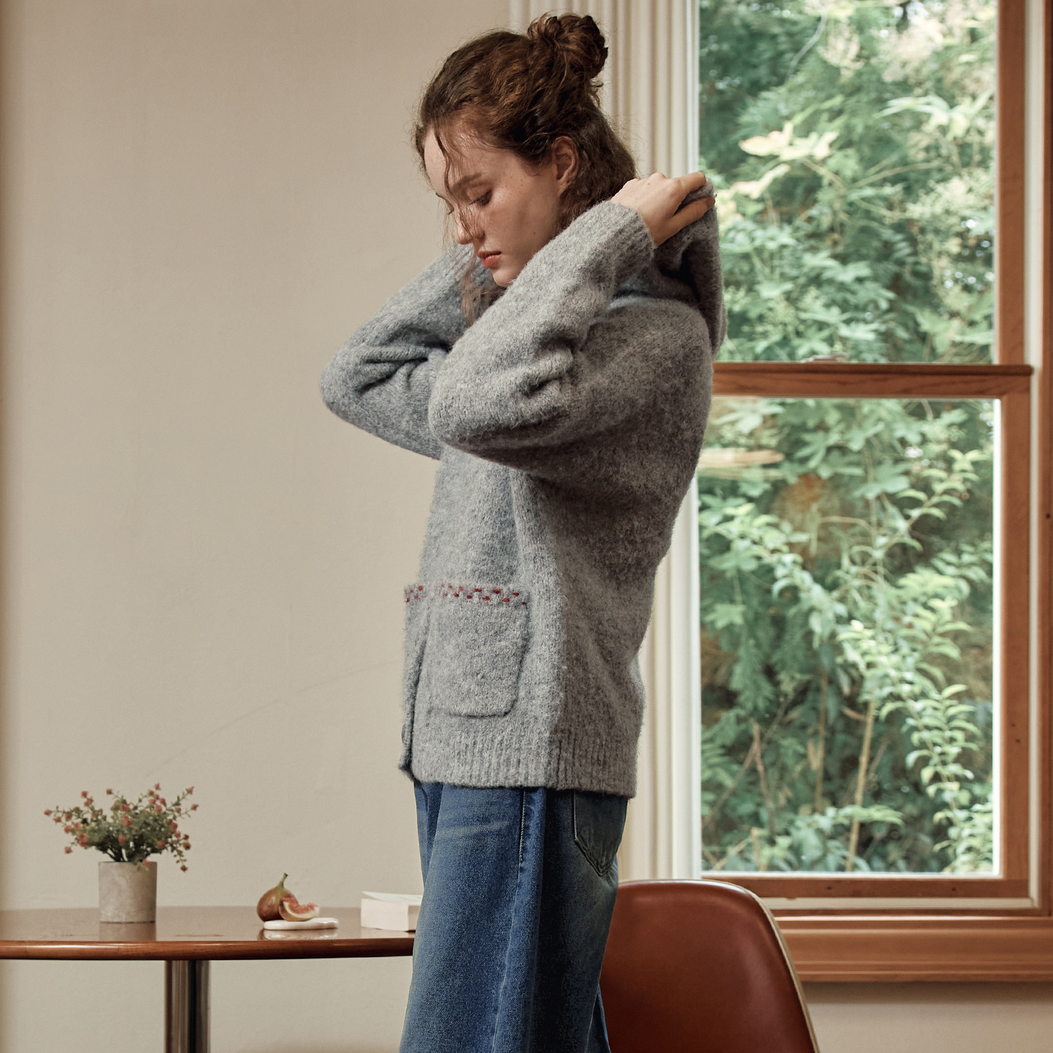 [제로스트릿] 스티치 포인트 가디건 STITCH POINT CARDIGAN / GRAY 이미지 2