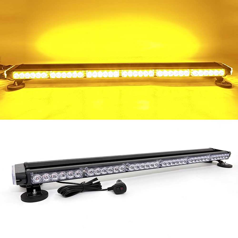 차량 비상등 경광등 충전식 자석부착 LED 경고등 레드/블루 95cm-시가잭 12-24v - 상세 이미지 2