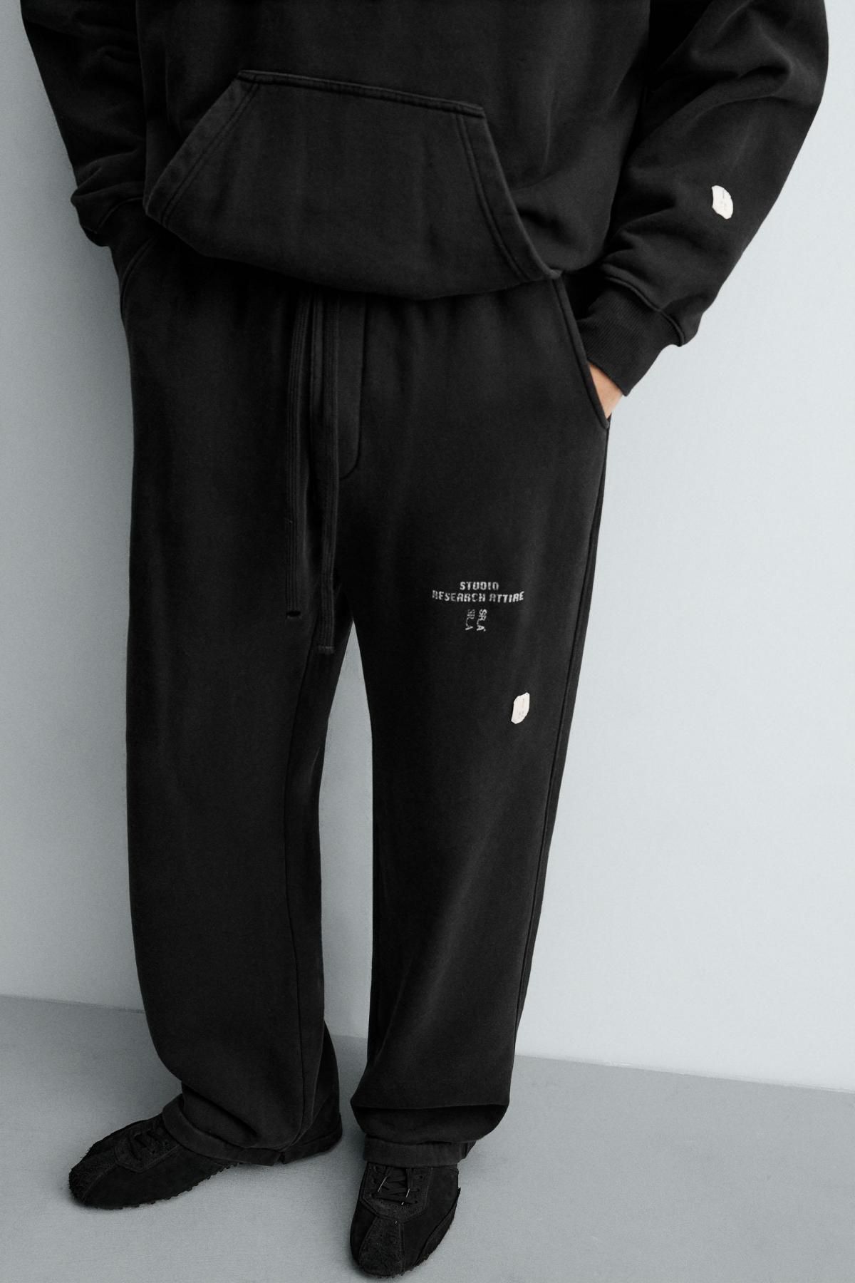 자라 와이드핏 블랙 조거 팬츠 X SRA 0722/329 BLACK - 메인 이미지
