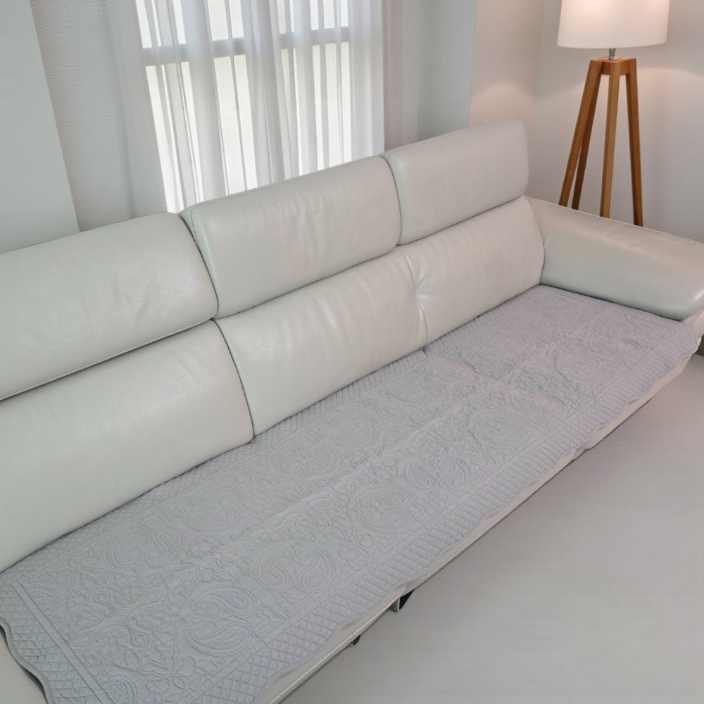 홈집합 순면 퀼팅 쇼파패드 논슬립 거실용 사계절 패브릭패드 라이트그레이, 4인용