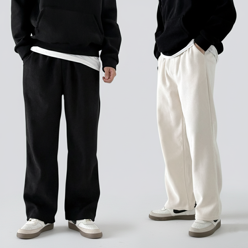 1+1 남성코듀로이팬츠 남성골덴바지 남자와이드팬츠 남자기모바지 제품 이미지