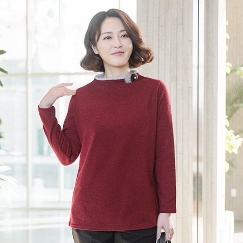 엄마옷 조이마담 T51208 보석밍크 기모 티셔츠 중년여성의류 - 상품 이미지