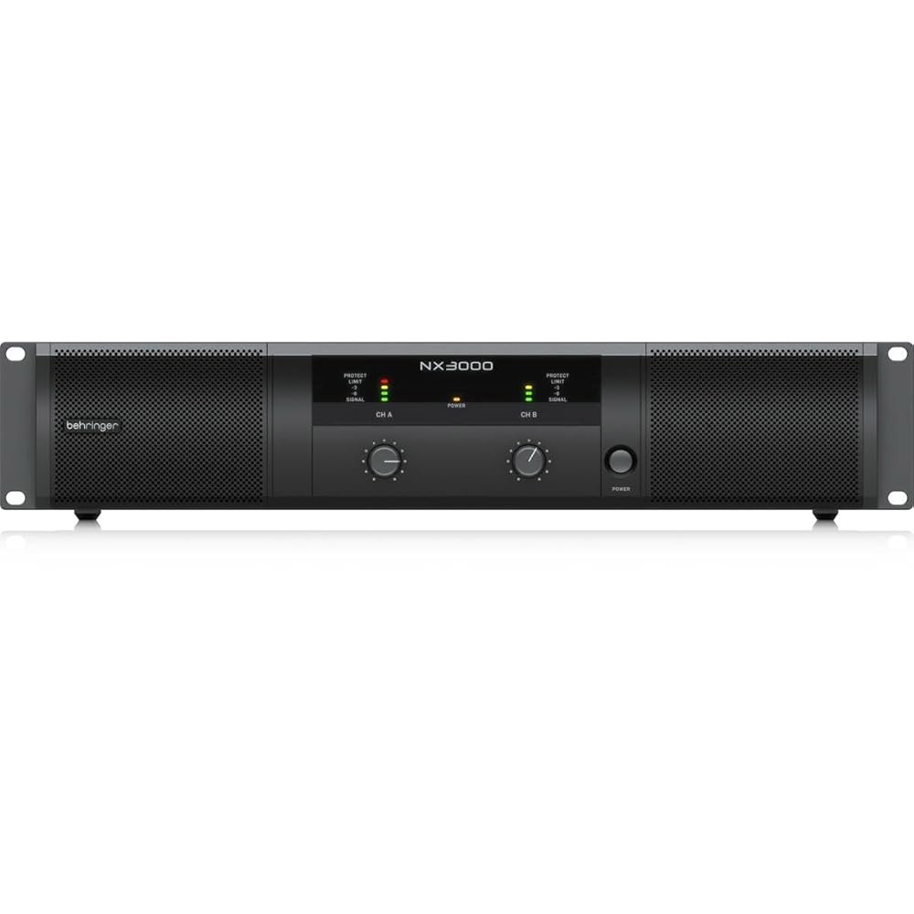 베링거 NX3000 3000W 초경량 클래스-D 파워 앰프, 2x 25 H&A 가치 시리즈 XLR M to F 프로페셔널 마이크 케이블 번들 포함 - 상세 이미지 2