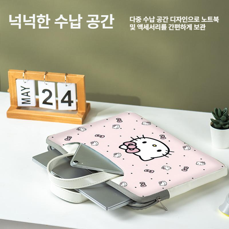 헬로키티 여성 노트북 가방 방수 수납 라이너 백 - 상세 이미지 4