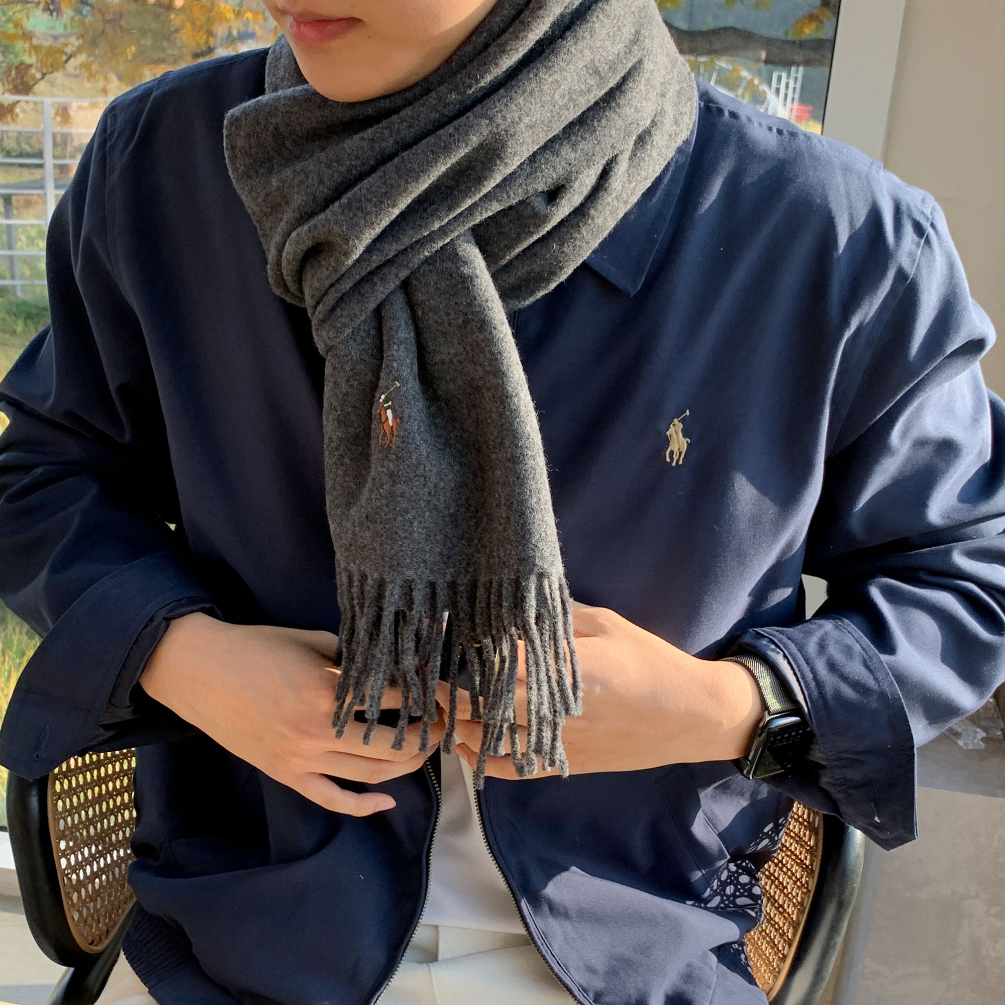 [백화점] 폴로 목도리 랄프로렌 울 머플러 여자 남자 커플 선물박스