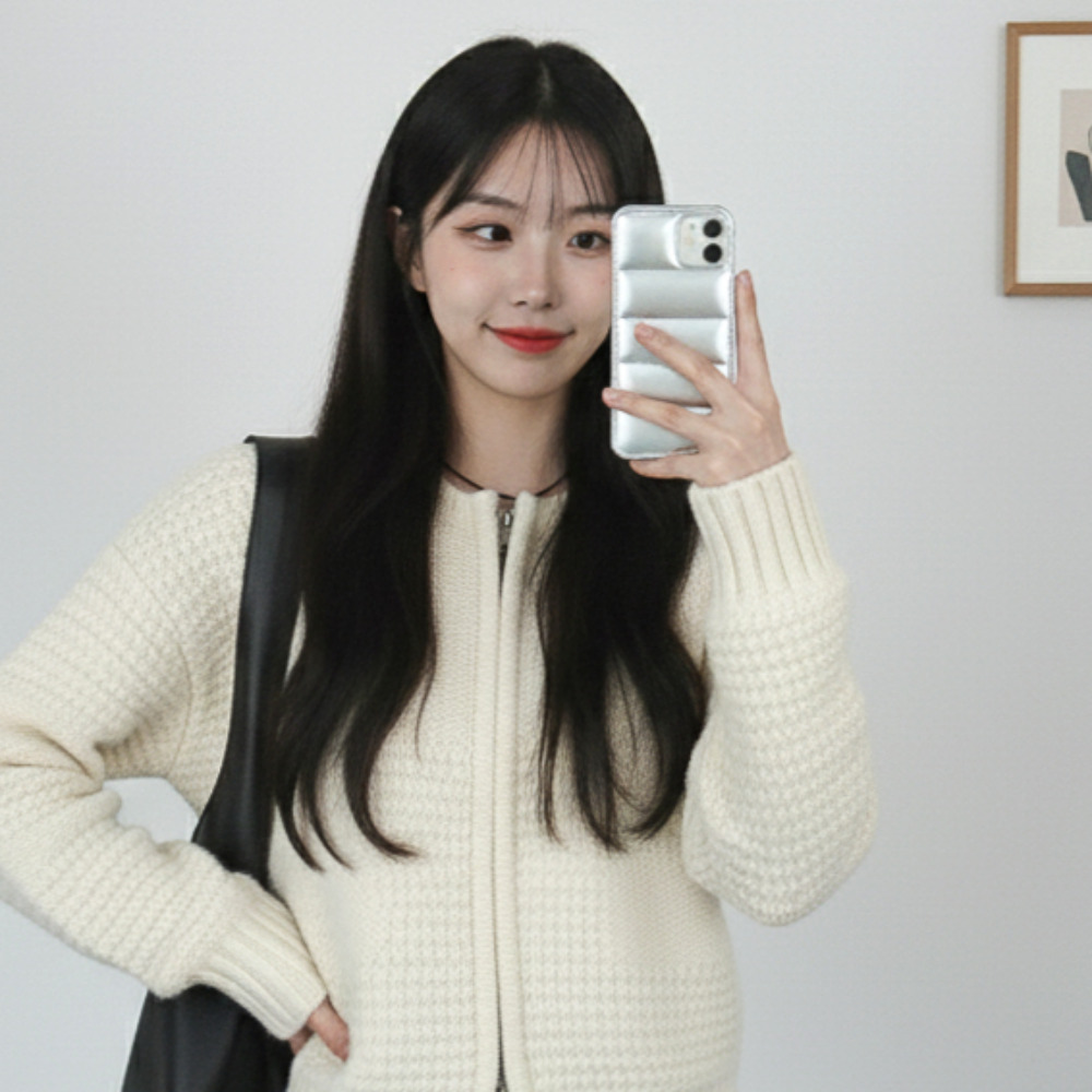 아이폰17 프로 케이스 16 15 14 13 pro 실버 패딩 커플 플러스 프로맥스 - 상세 이미지 2
