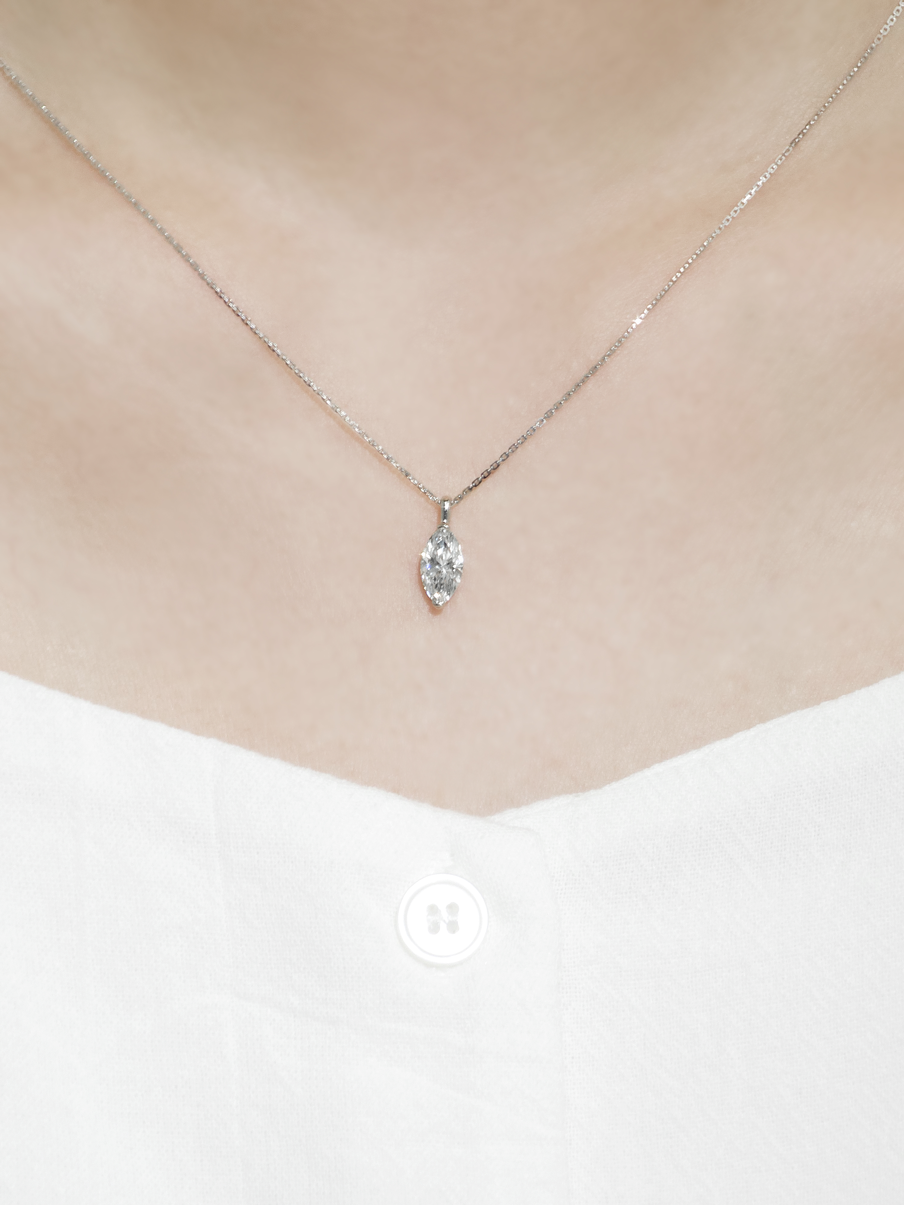마퀴즈컷 랩다이아 펜던트 목걸이 IGI 랩다이아몬드 14k 18k - 상세 이미지 3