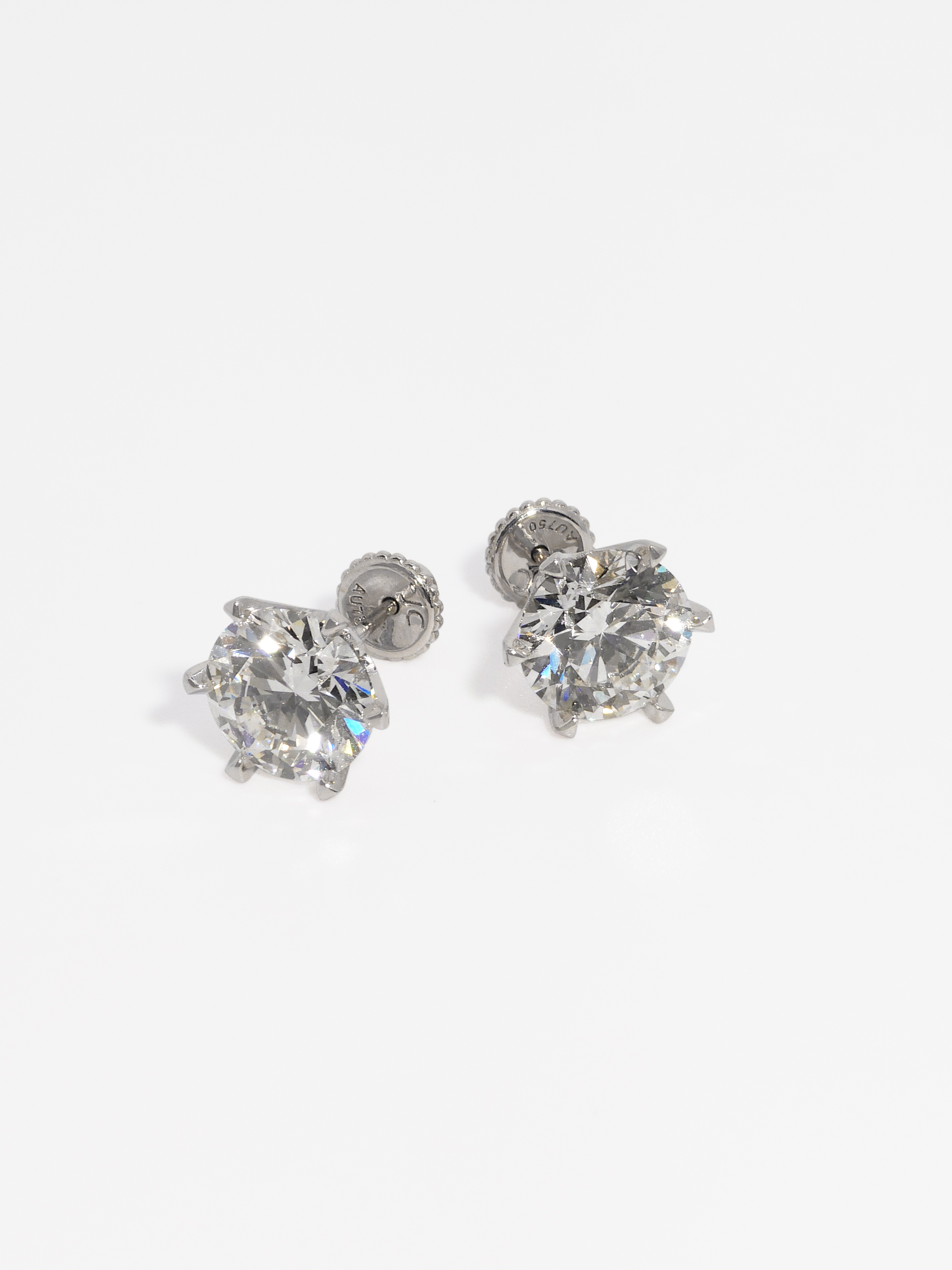 3캐럿 랩다이아 귀걸이 침귀걸이 6프롱 IGI 랩다이아몬드 D컬러 14k 18k - 상세 이미지 2