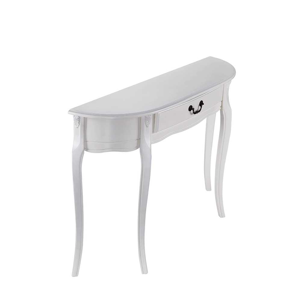 앤틱 원목 콘솔 인테리어 거실 장식 수납 테이블 아이보리 화이트 + 90x30x85cm - 상세 이미지 2