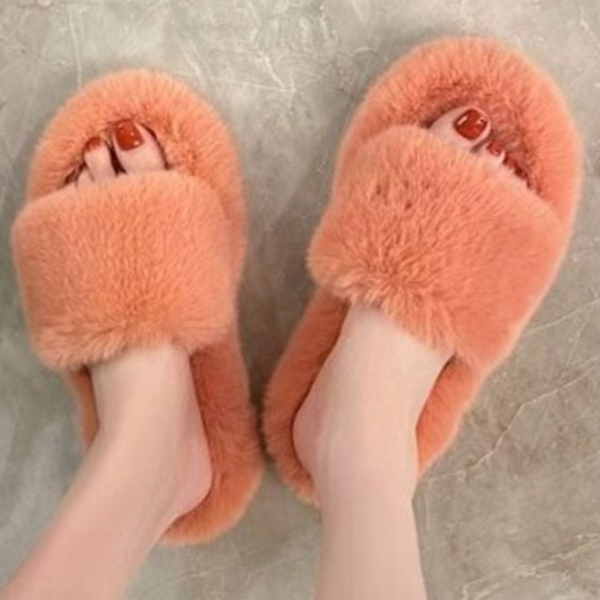 푹신한 여성 털 실내화 따뜻한 여자 털 실내화 거실화 겨울 - 메인 이미지