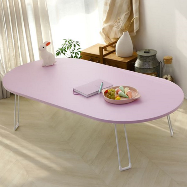 타원형 접이식 좌식 테이블 파스텔 좌식 거실 테이블 원룸 밥상