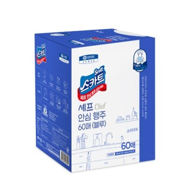 안심 빨아쓰는 행주 60매 1카톤 블루 위생행주 42359 - 상품 이미지