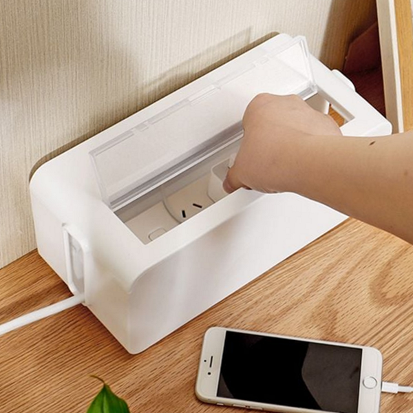 플라스틱 케이블 정리함 수납 투명 커버 정리함 박스 화이트 박스