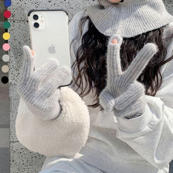 롱 핑거 홀 장갑 스마트폰 터치 장갑 데일리 - 메인 이미지