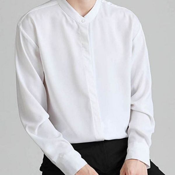 기본 남자 차이나 셔츠 솔리드 남성 차이나 셔츠 캐주얼 남방 - 상품 이미지