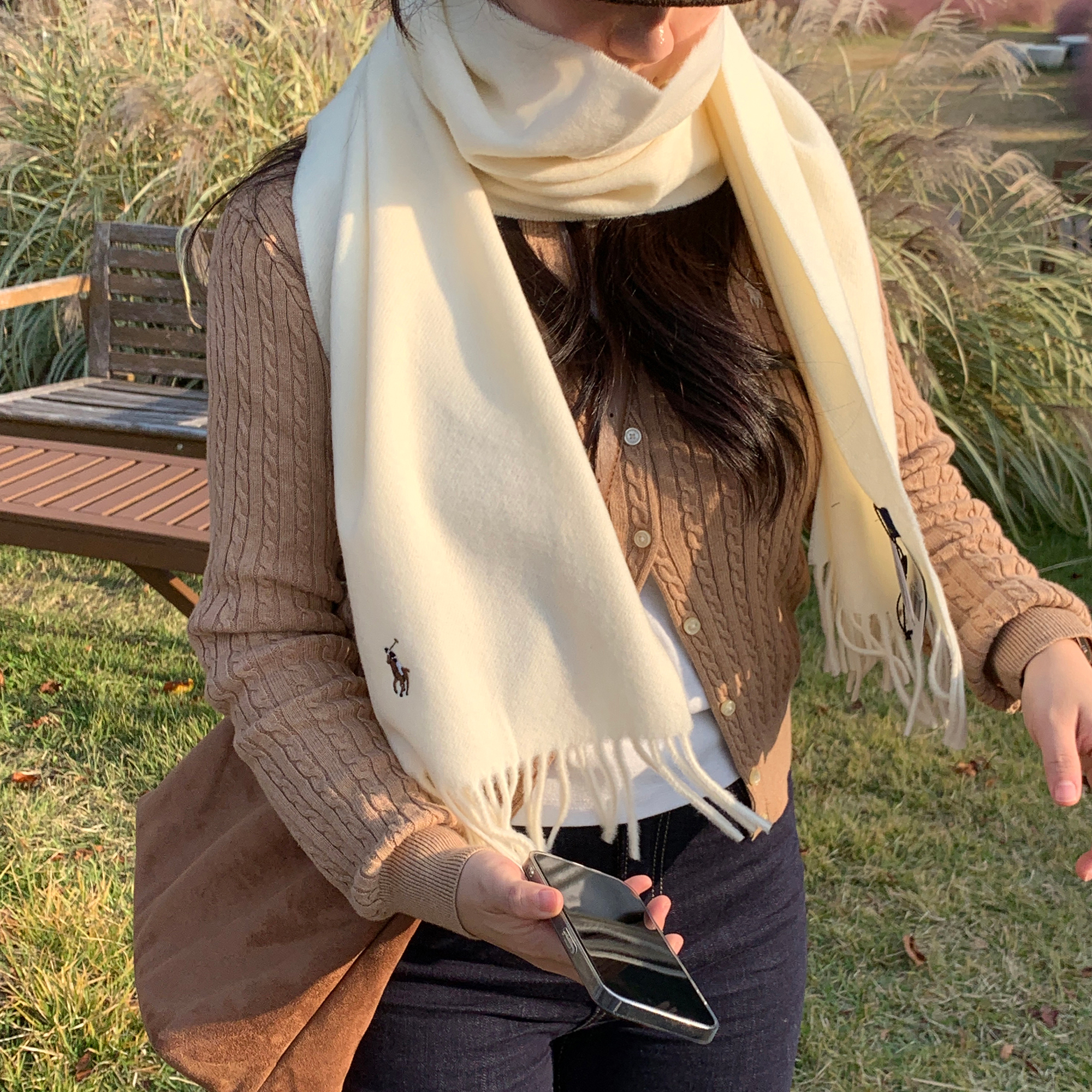 [백화점] 폴로 목도리 랄프로렌 울 머플러 여자 남자 커플 선물박스