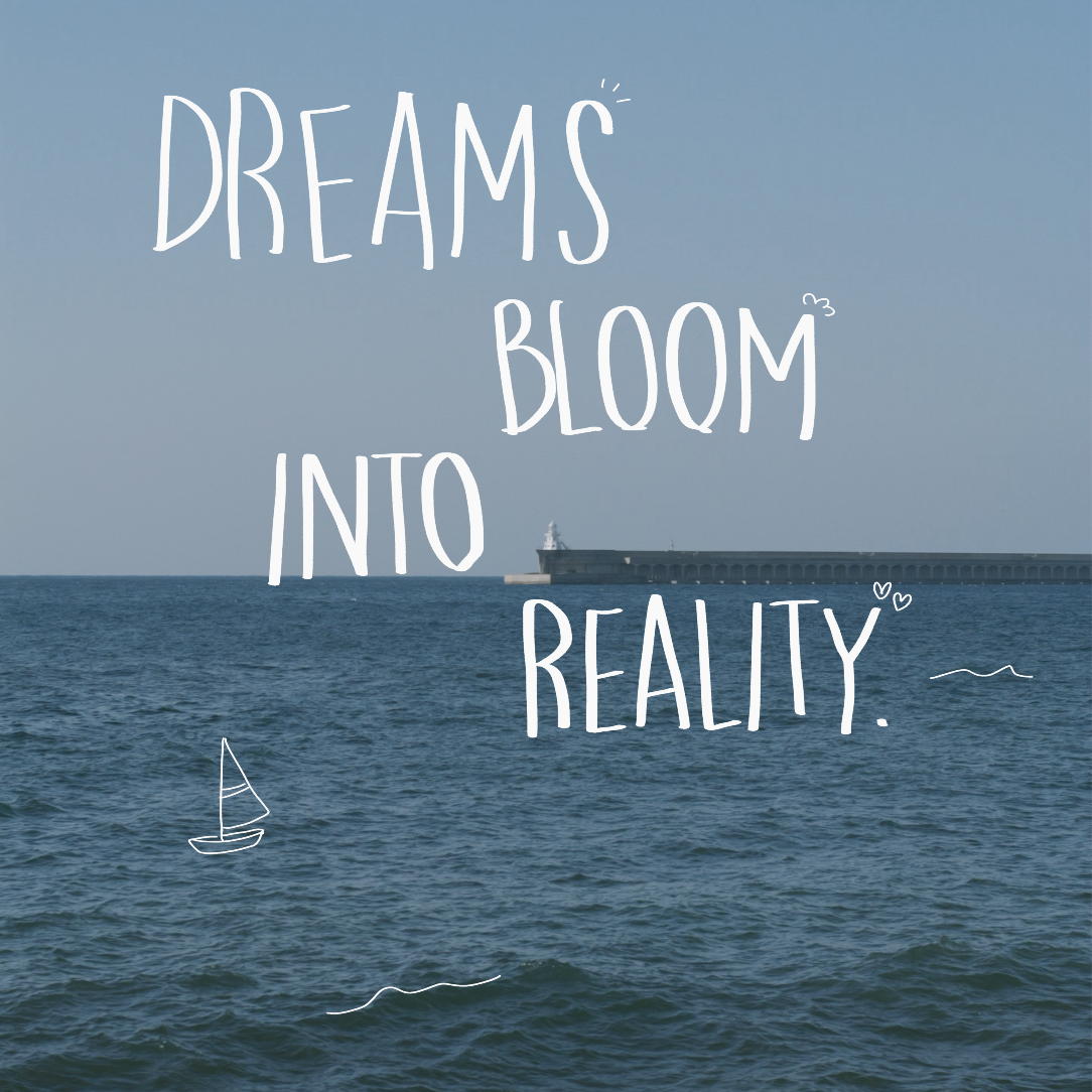 Dreams Bloom into Reality [캘리그라피 원본파일 + 고해상도 사진 포스터] - 상품 이미지