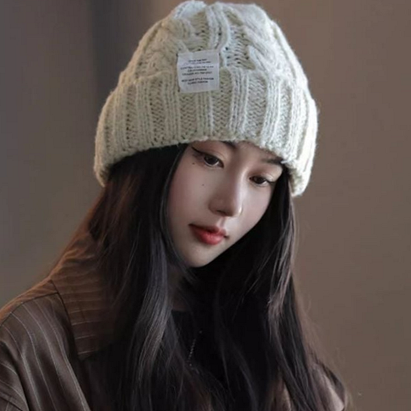 꽈배기 여성 모자 심플 여자 겨울 모자 패션 데일리 - 메인 이미지