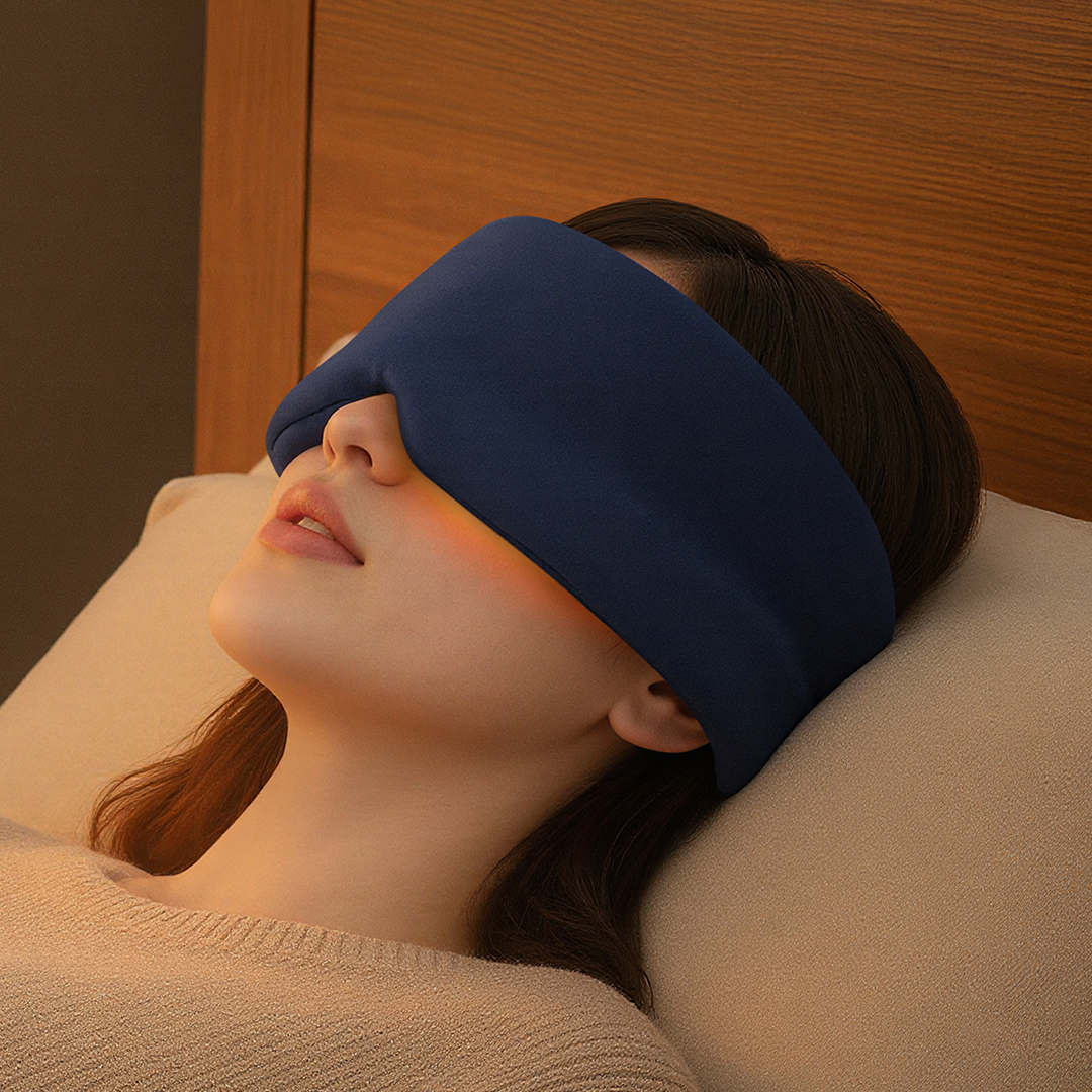 [본품+파우치+핫팩7p] 컴포럽 QQRT 온열안대 수면안대 암막 눈찜질팩 아이마스크 눈마사지 네이비, 1개 제품 이미지