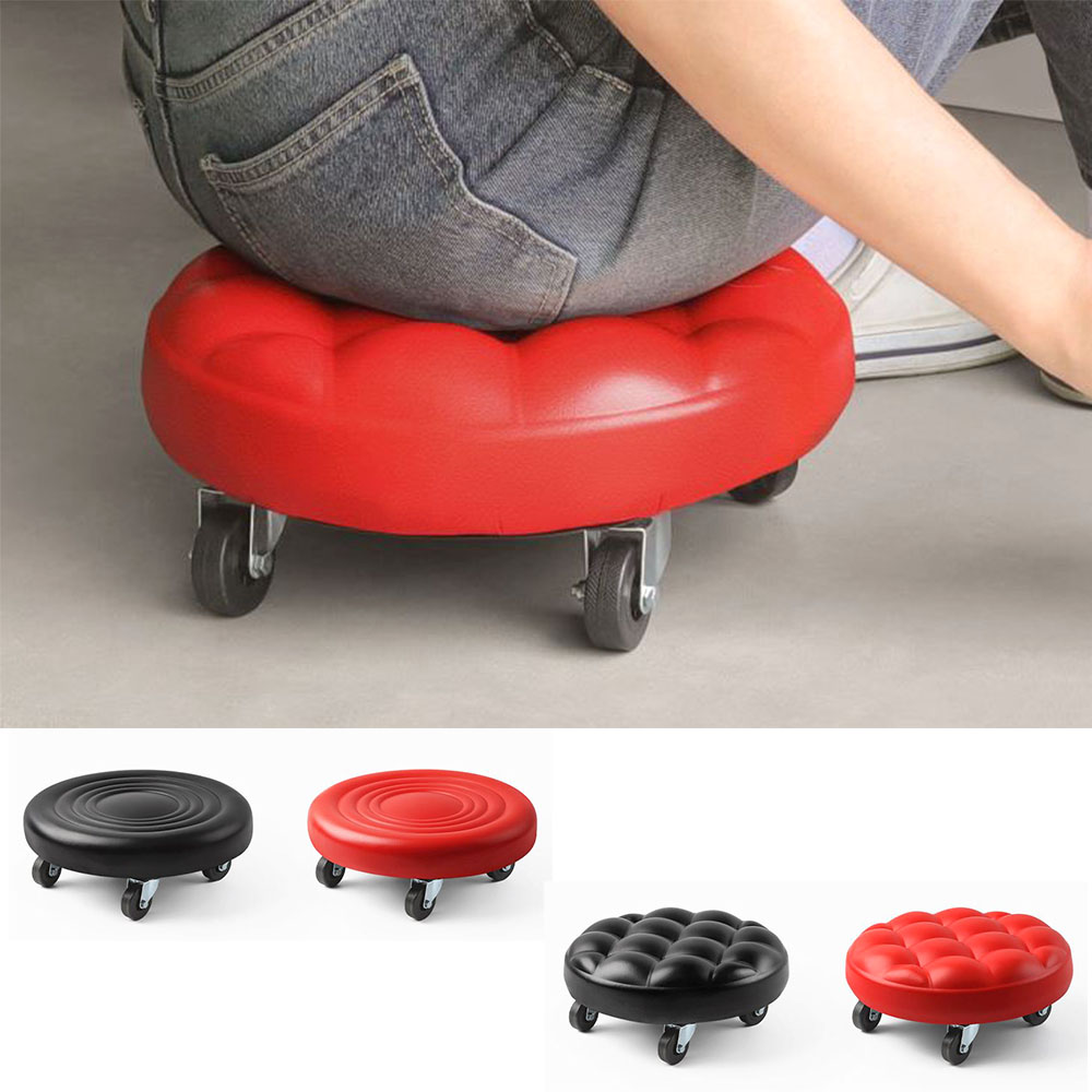 원형 동글이 의자 작업용 이동식 바퀴 방수 좌식 쿠션