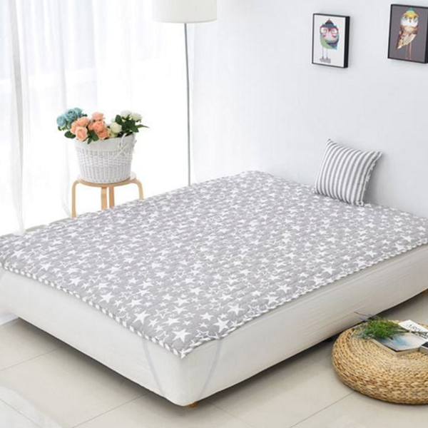 누빔 침대 방수 매트 그레이 침대 방수 패드 매트리스 슈퍼