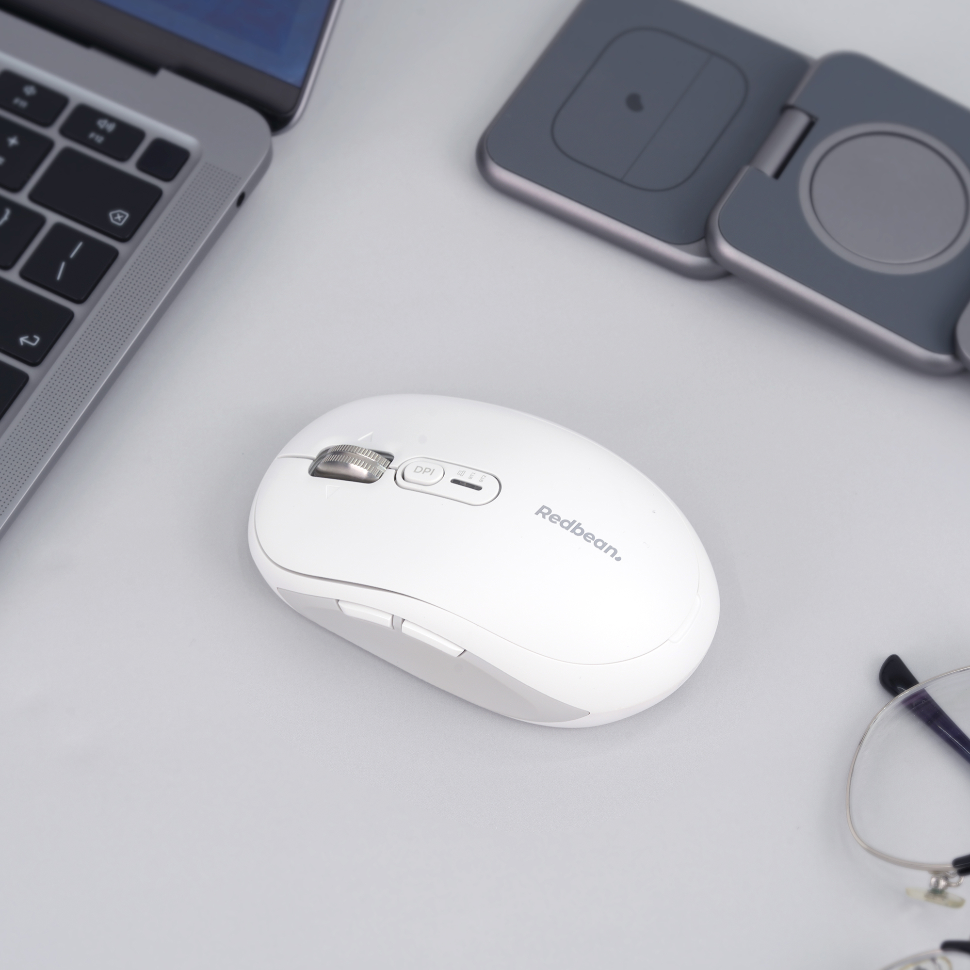 레드빈 퀀텀스크롤 무한휠 마우스 사무용 충전식 무소음 마우스 휴대용 미니마우스 A39R