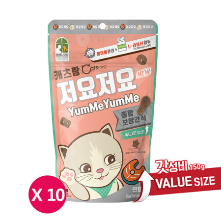 캐츠랑 저요저요 UPGRADE 고양이 보양간식 연어, 150g, 10개