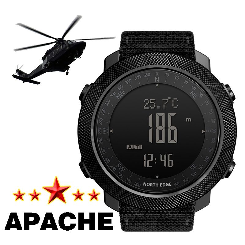 마라톤시계 명품스마트워치 전자 낚시 야외 등산시계 APACHE 3 블랙 나일론 - 상세 이미지 2