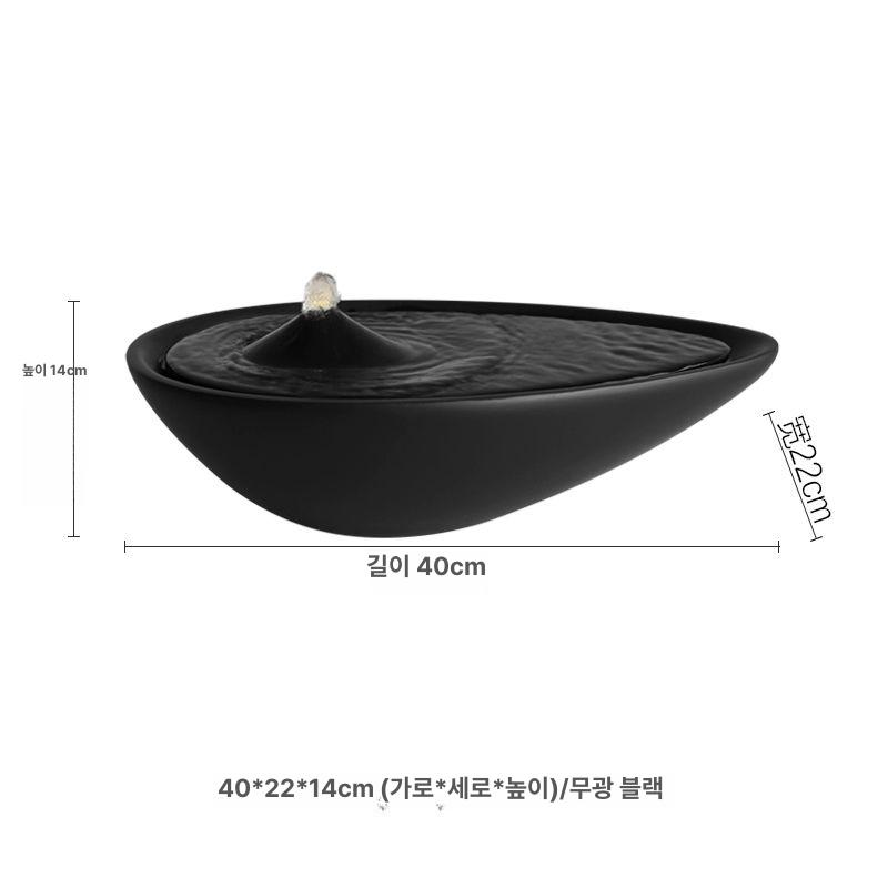 가정용 분수대 인공 폭포 고급 카페 식당 개업 집들이 실내분수 연못 엔틱 무광블랙 40x22x14cm - 상세 이미지 3
