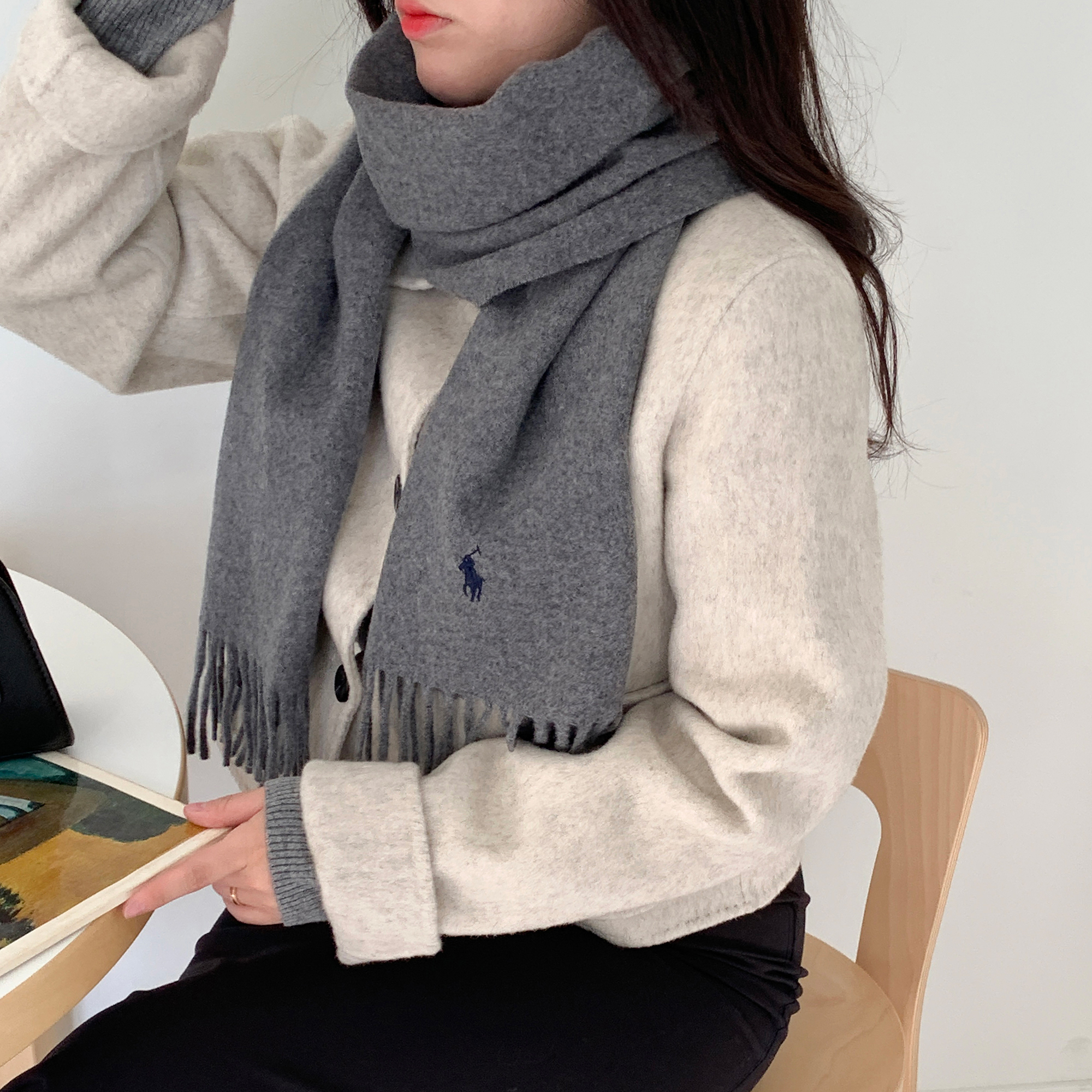 [백화점] 폴로 목도리 랄프로렌 울 머플러 여자 남자 커플 선물박스 상세 이미지 3