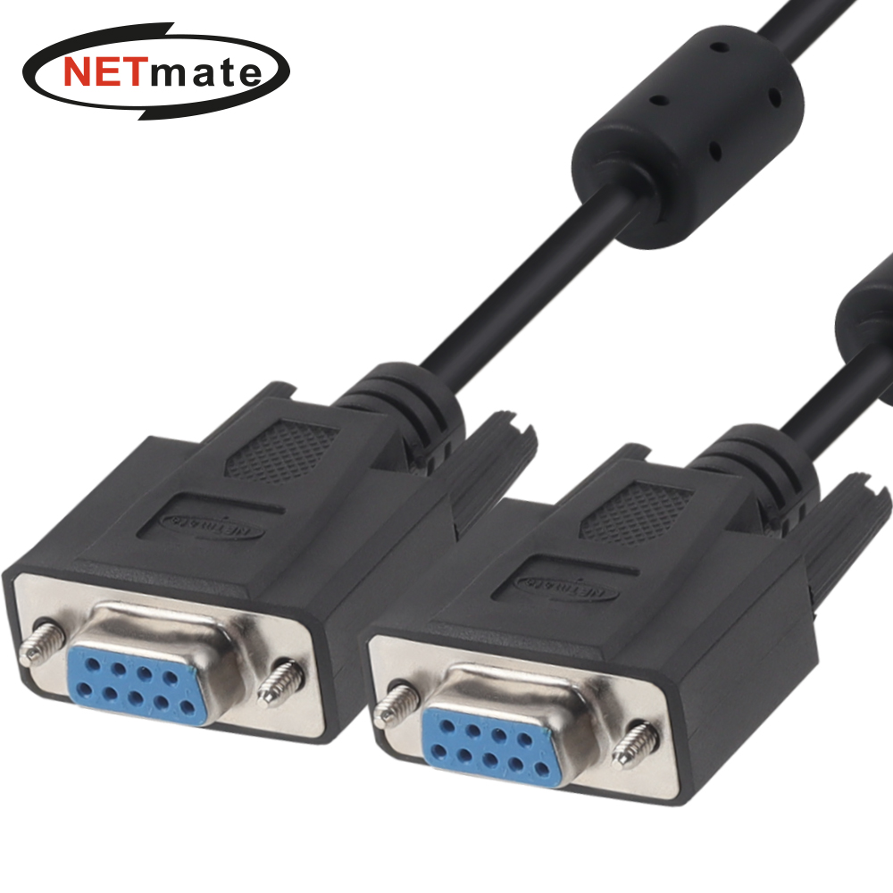 강원전자 넷메이트 9핀 F/F NULL MODEM 케이블 10m (블랙) NMC-SFF100B - 메인 이미지