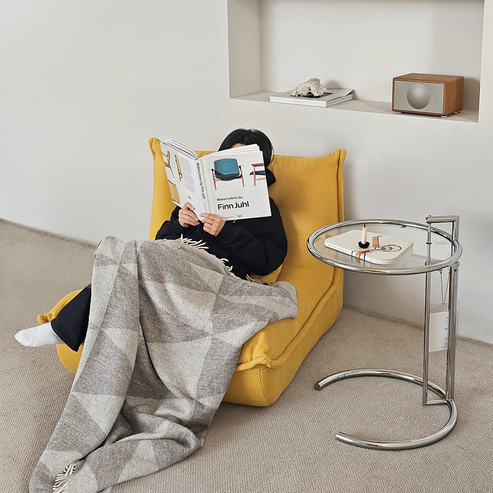 로포텐 아톰 패브릭 좌식 압축 소파 따뜻한 옐로, 1인용