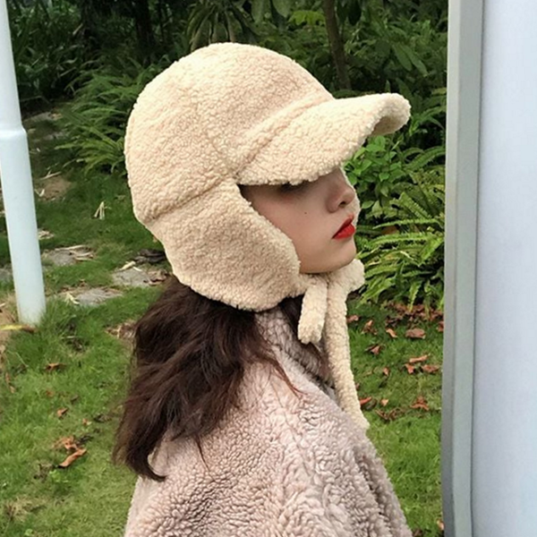 방한 양털 귀도리 모자 군밤 양털 귀달이 모자 귀마개 겨울 - 상품 이미지