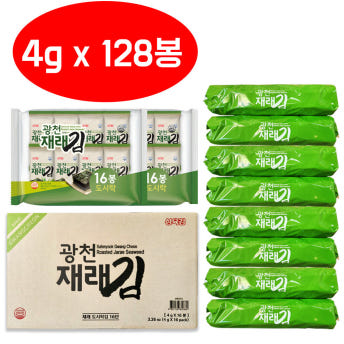 삼육김 광천재래김 4g 16봉 1+1 32개 도시락 식탁 파래 가정용 식당식자재 도매가 - 상세 이미지 3
