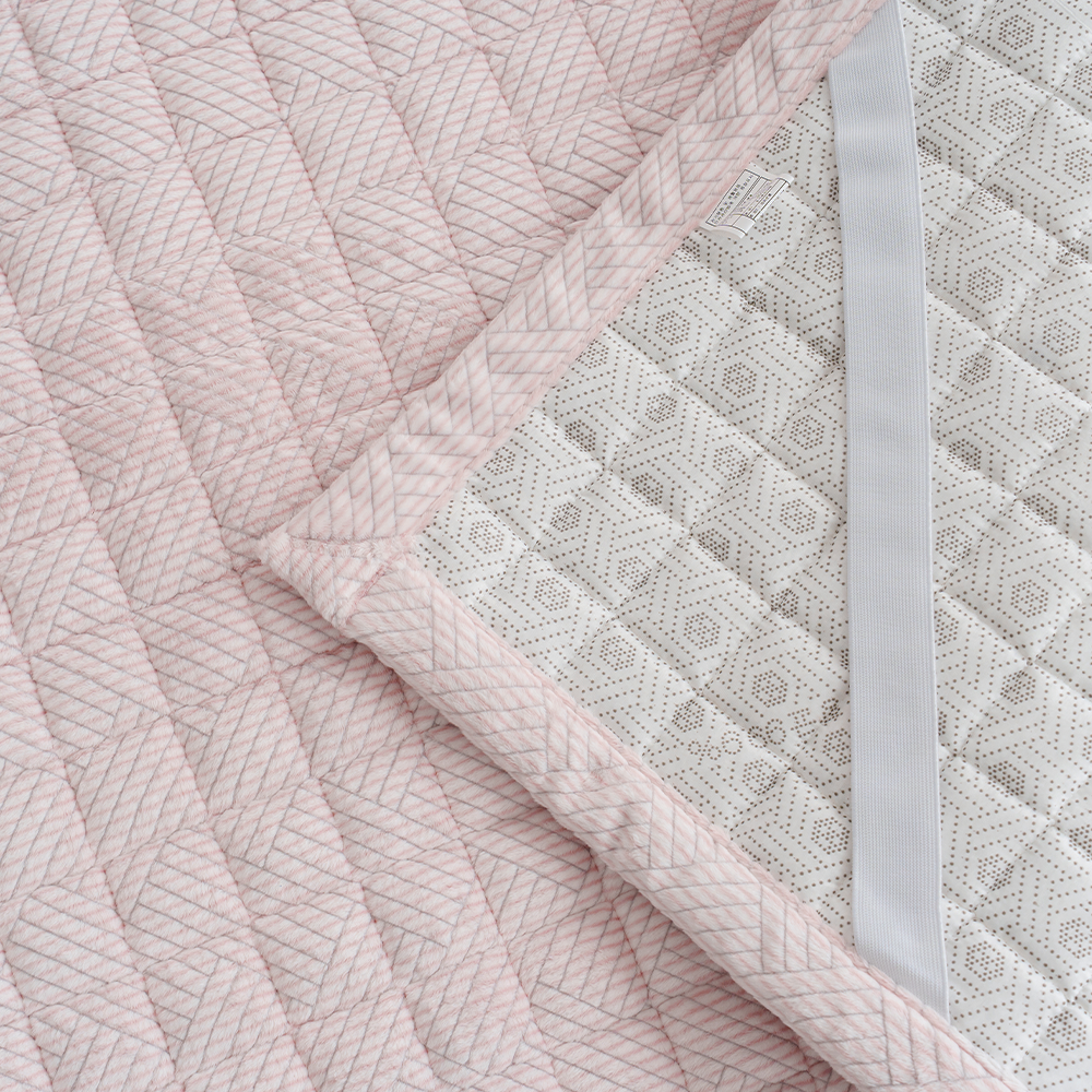 극세사패드 쿠에뜨 겨울 엘르 5mm 번아웃 헤링본 논슬립 고정밴드 SS 침대패드