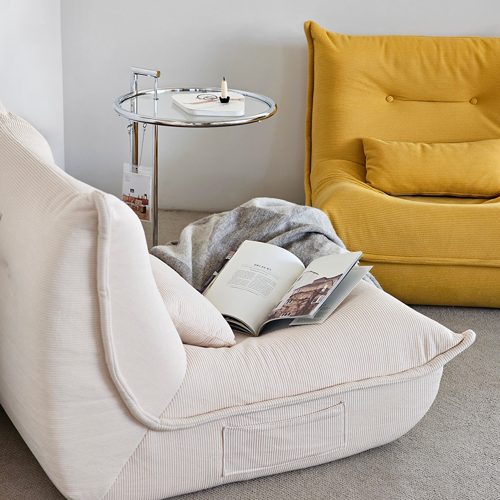 로포텐 아톰 패브릭 좌식 압축 소파 따뜻한 옐로, 1인용