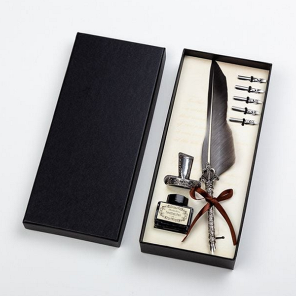 클래식 깃털 펜 세트 디자인 캘리그라피 깃털 펜 딥펜 빈티지 - 상품 이미지