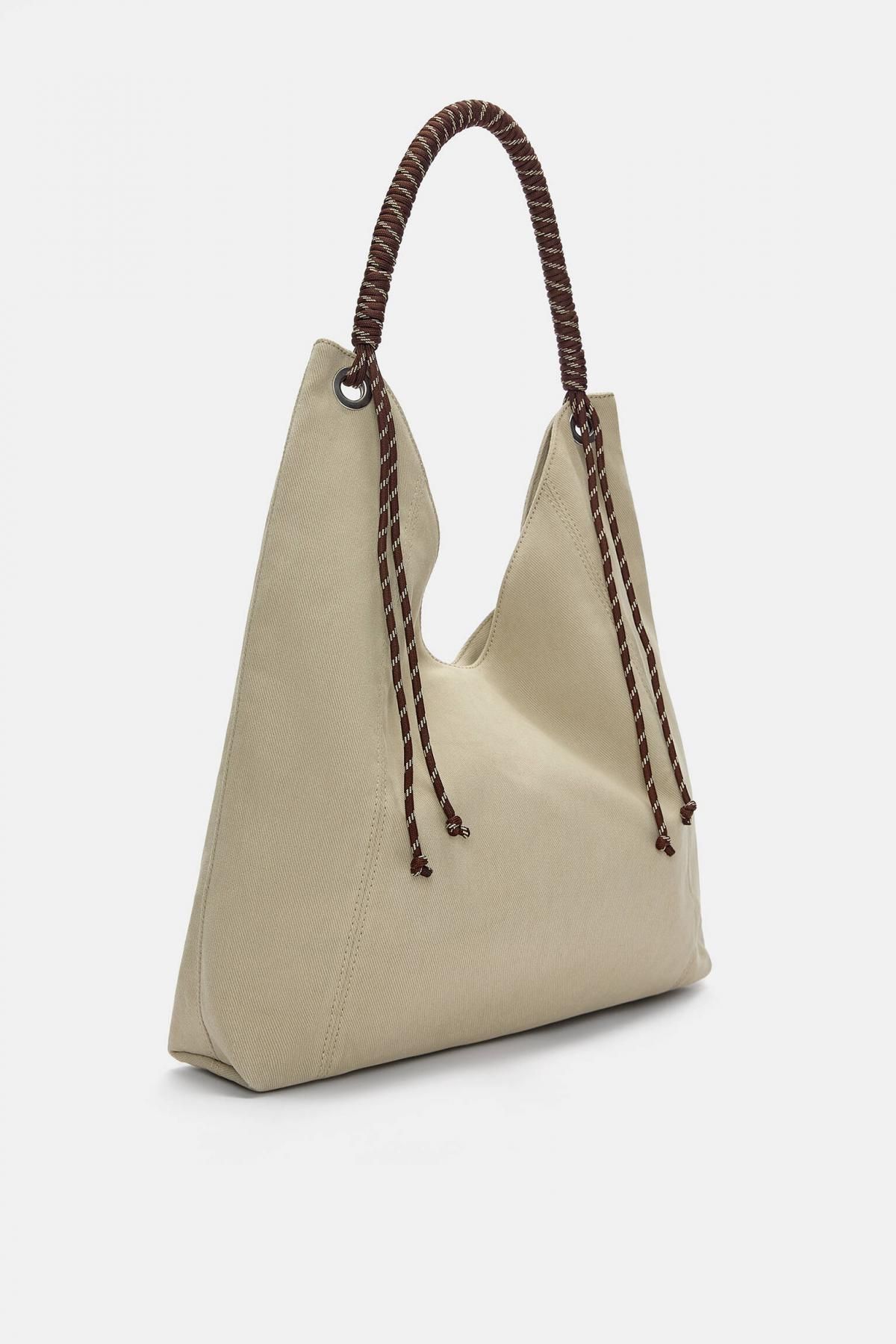풀앤베어 캔버스 스트링 쇼퍼백 4060/640 BEIGE - 상세 이미지 4