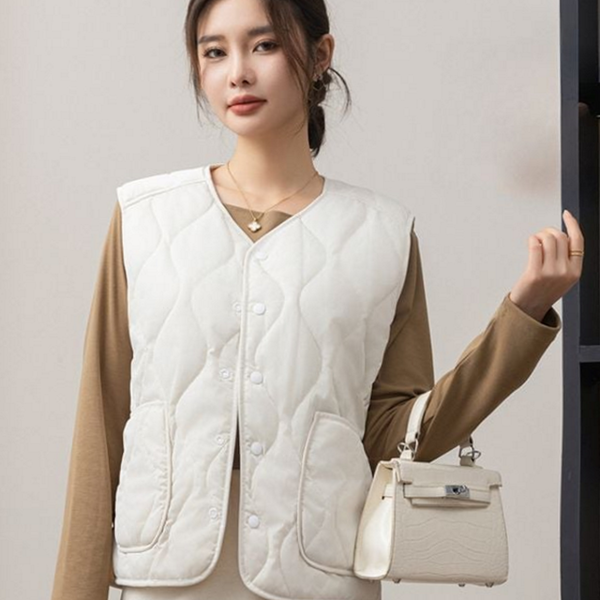데일리 여성 패딩 조끼 이너 여자 경량 조끼 보온 겨울 - 메인 이미지