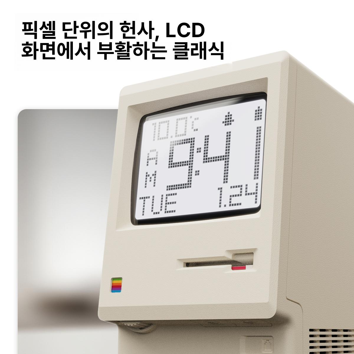 Maclock 레트로 디자인 탁상시계 미니멀 알람시계 맥클럭 - 상세 이미지 2