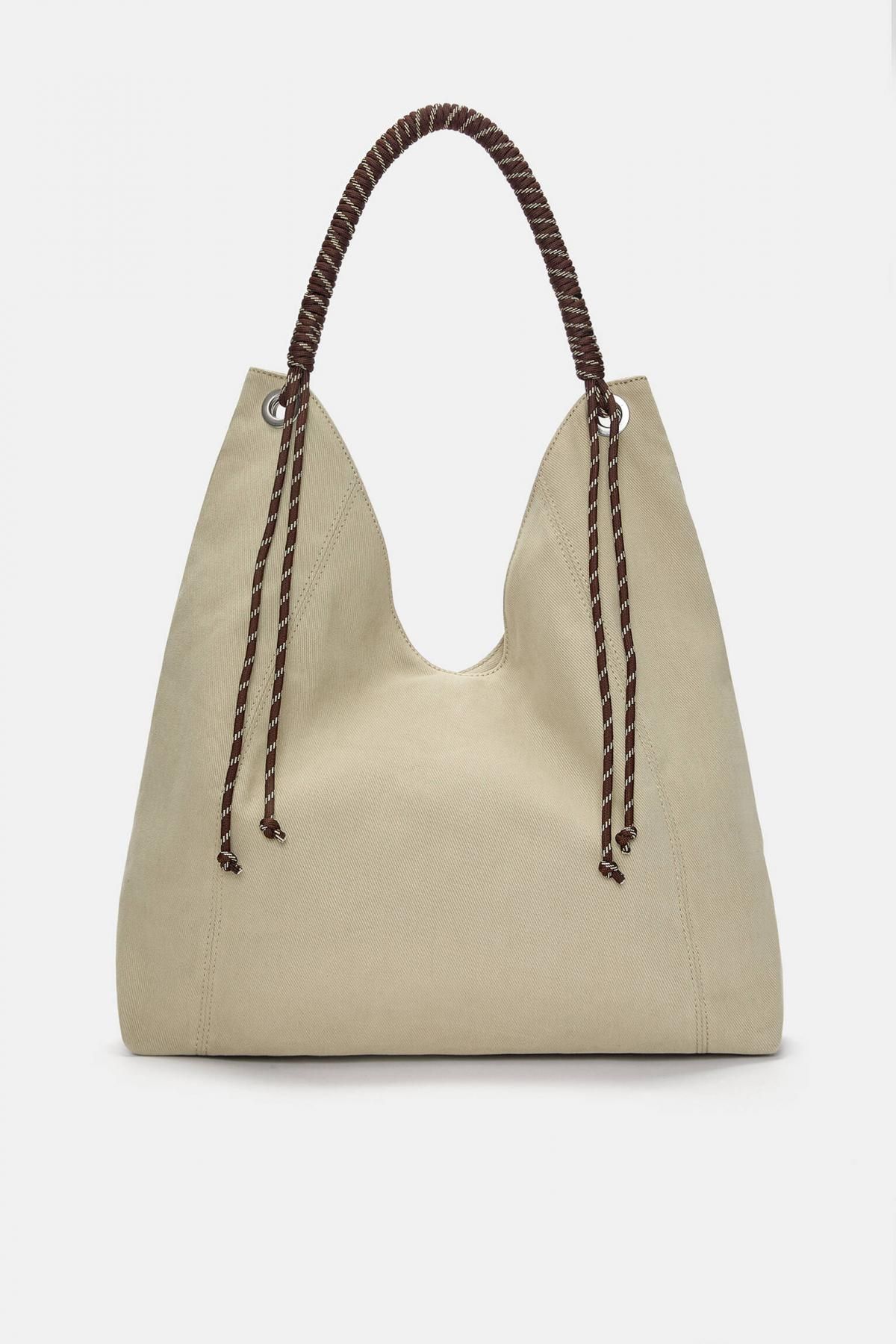 풀앤베어 캔버스 스트링 쇼퍼백 4060/640 BEIGE - 상세 이미지 3