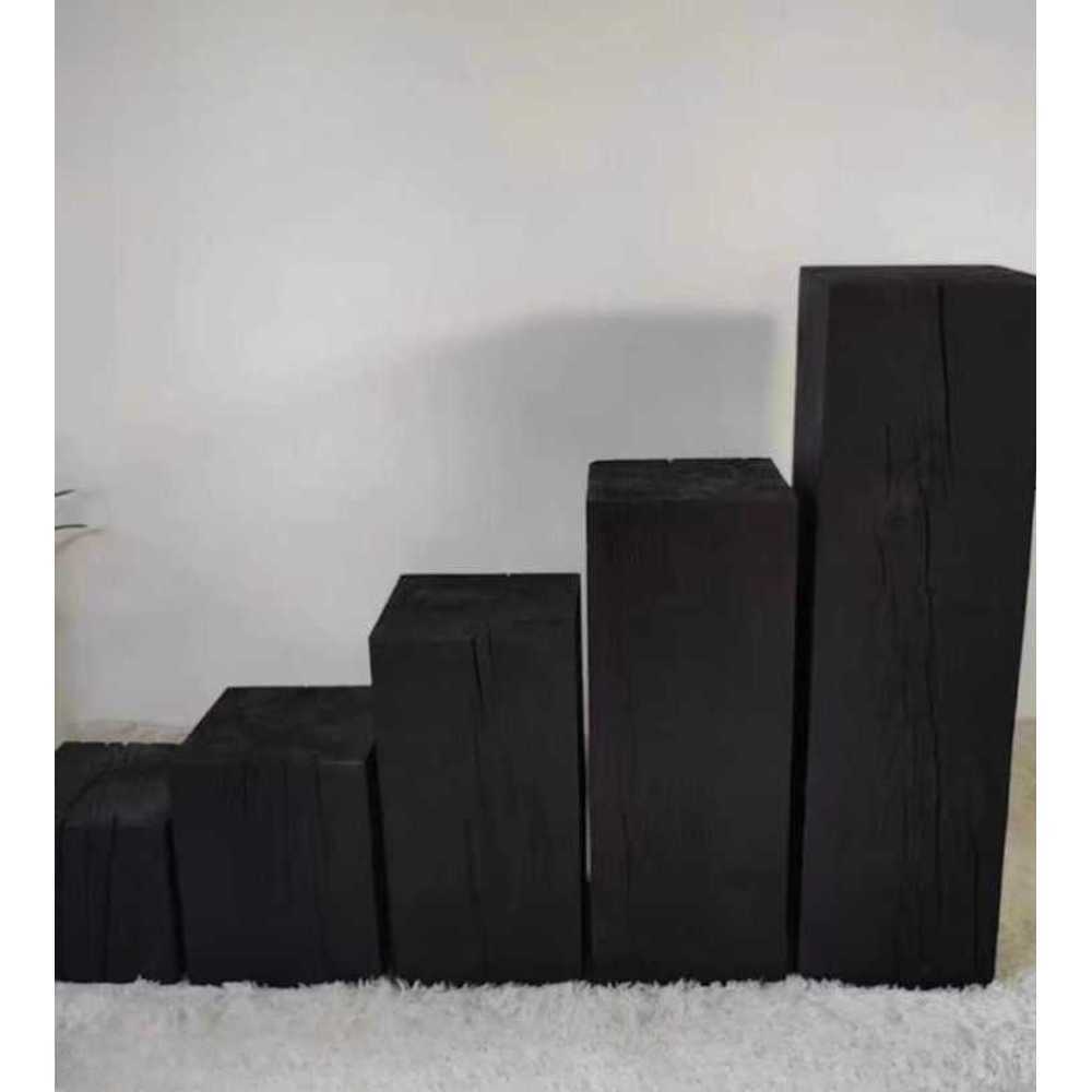 디스플레이 탄화목 다이 전시 인테리어 매대 원목 18.5x18.5x110cm - 상품 이미지